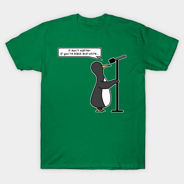 karaoke penguin T-Shirt by paintbydumbers